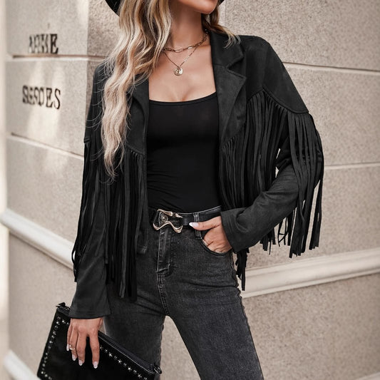 Lovelysboutique spring autumn jacket black elegant vintage women's formal
