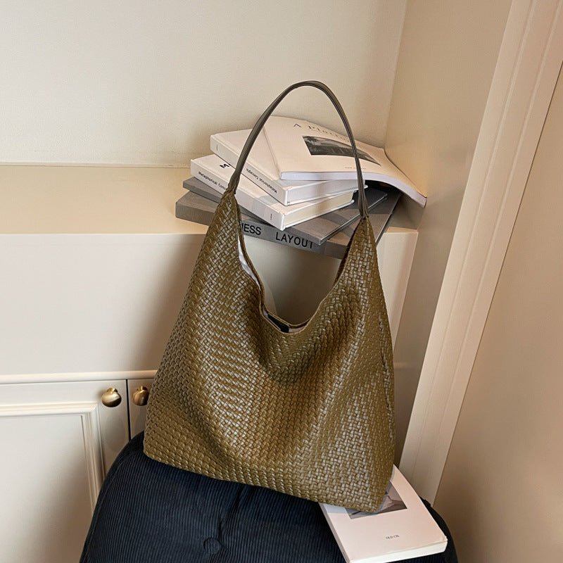 Woven Tote Bag: Retro High - Grade Style | Lovelys - Olive Green - | lovelys