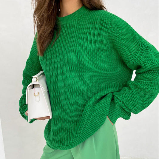 Loose Pullover Sweater Cozy Lamb Wool | Lovelys - Green - S | lovelys